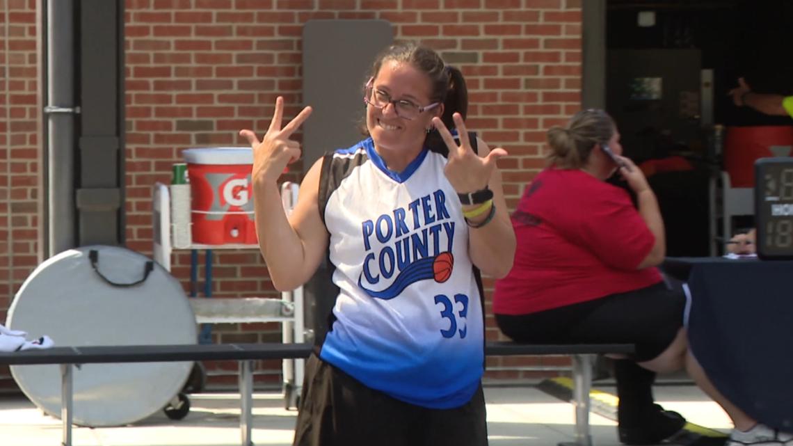 Excited players at the Special Olympics Basketball Tournament