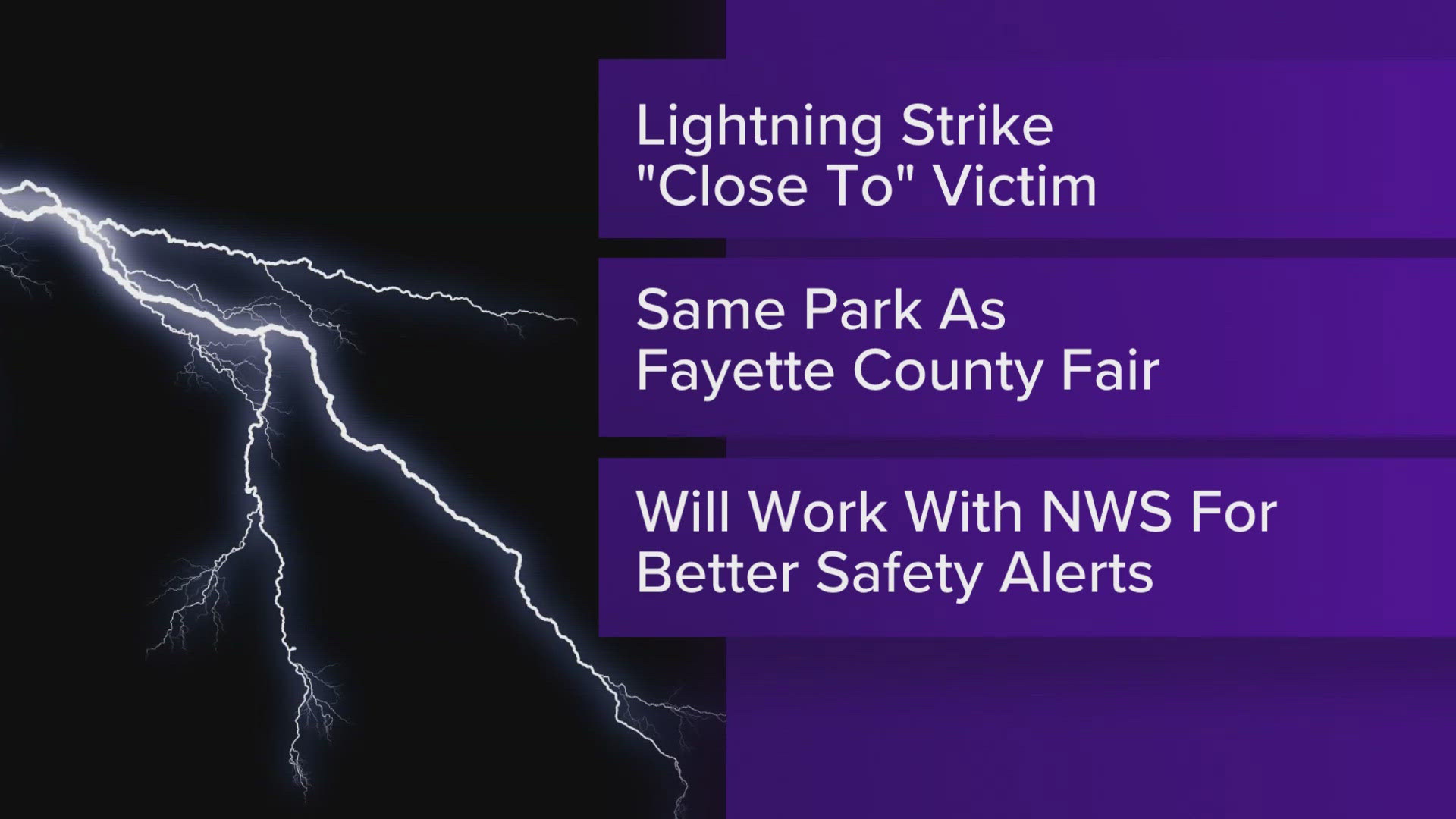 A worker at the Roberts Park Aquatic Center in Connersville is recovering after a lightning strike hit near him Thursday night.