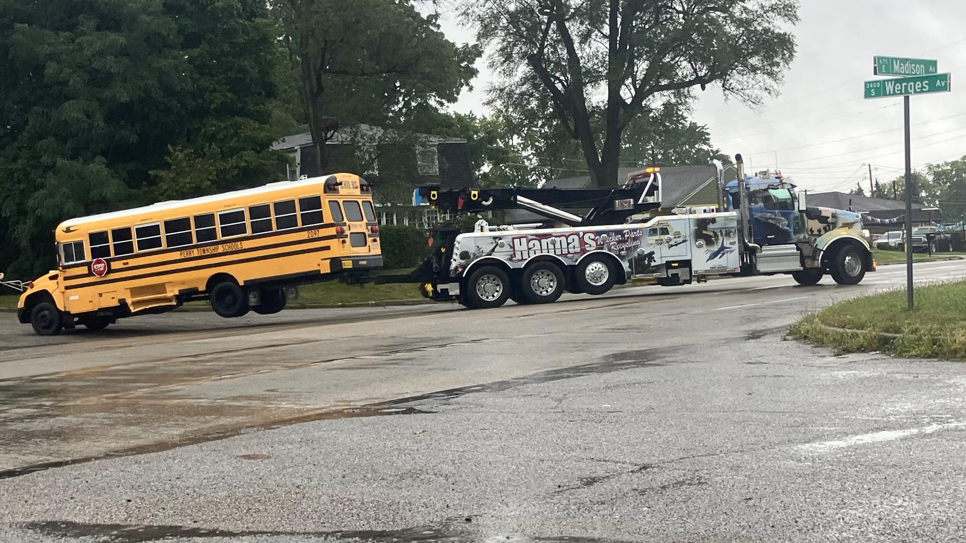 No students injured in crash involving Perry Township school bus | wthr.com