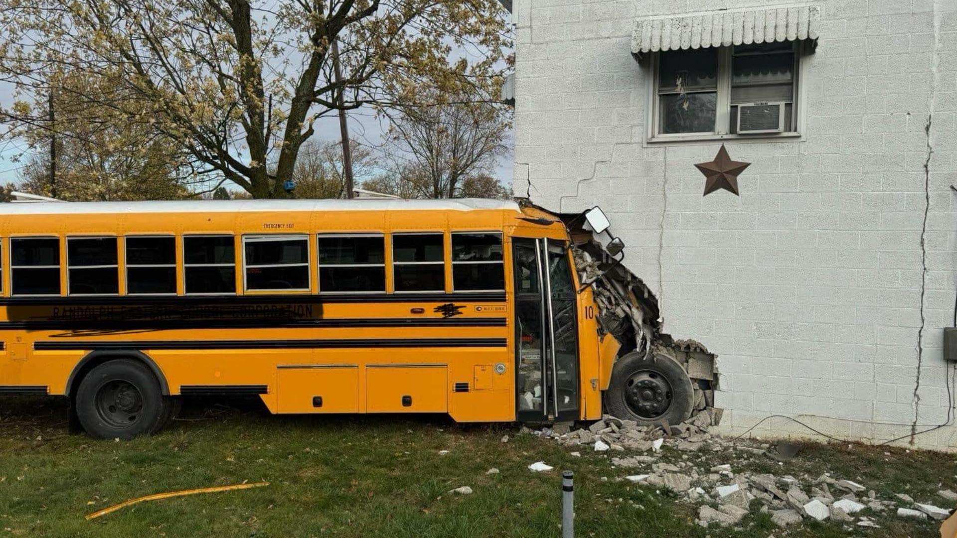 School officials said there were 21 students and a driver on board at the time. Two students and the driver were taken to the hospital.