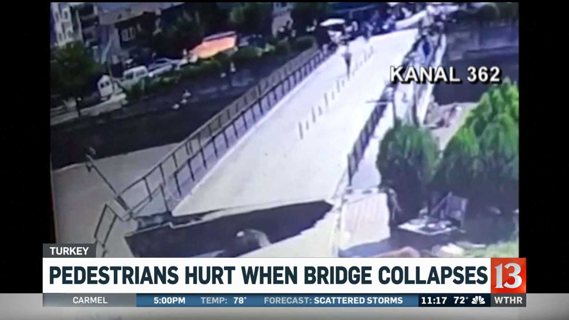 Pedestrians Hurt When Bridge Collapses in Turkey