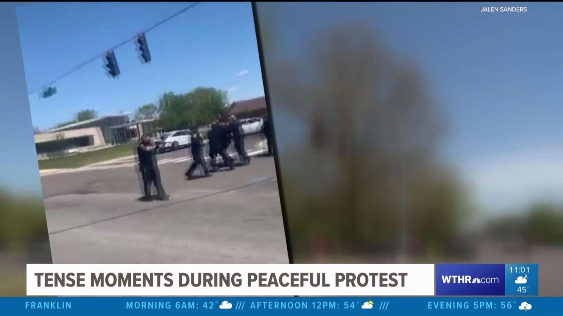 Tense moments during peaceful protests