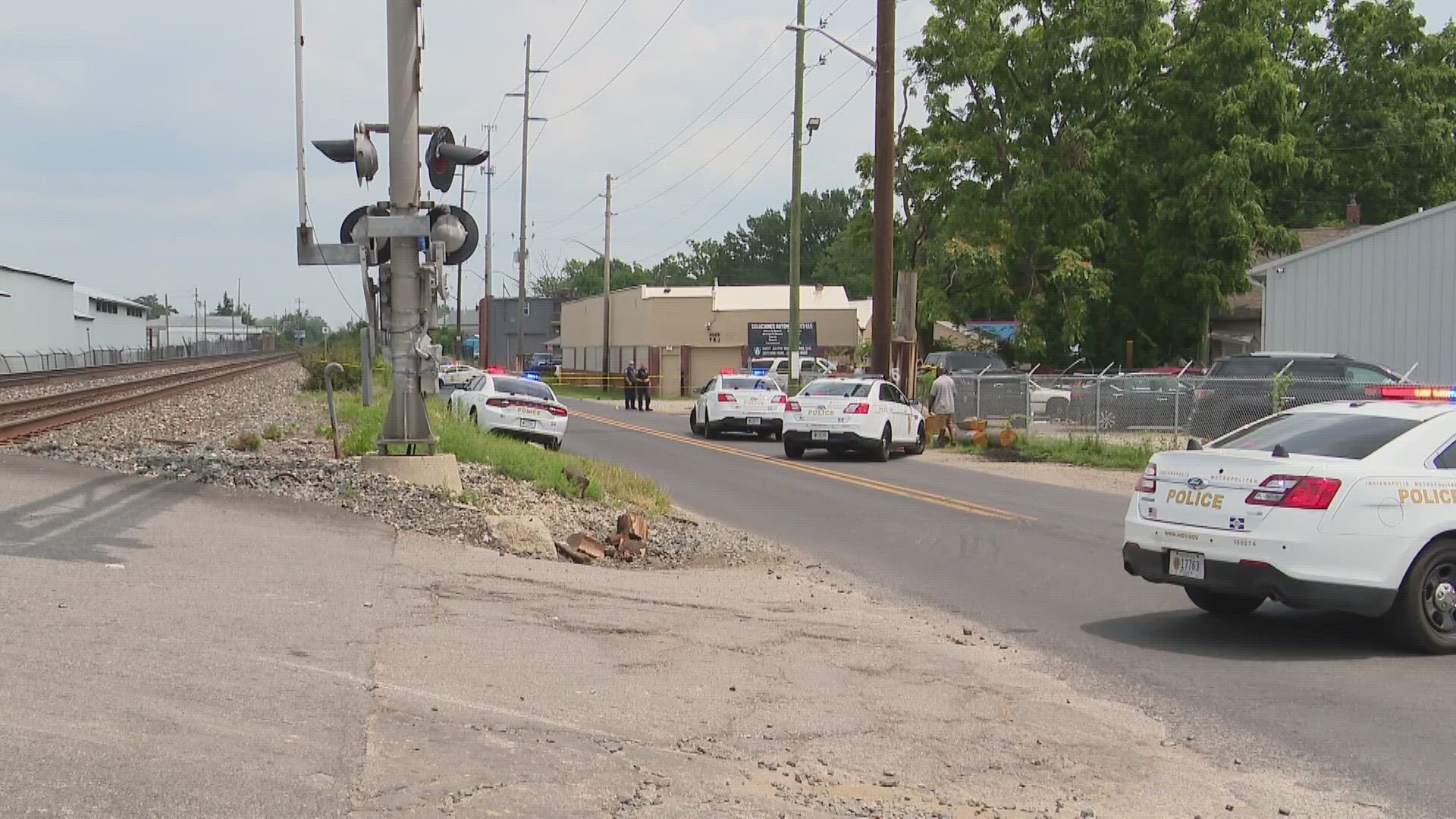 A man's under arrest accused of battery with a deadly weapon after a shooting at an east side business.