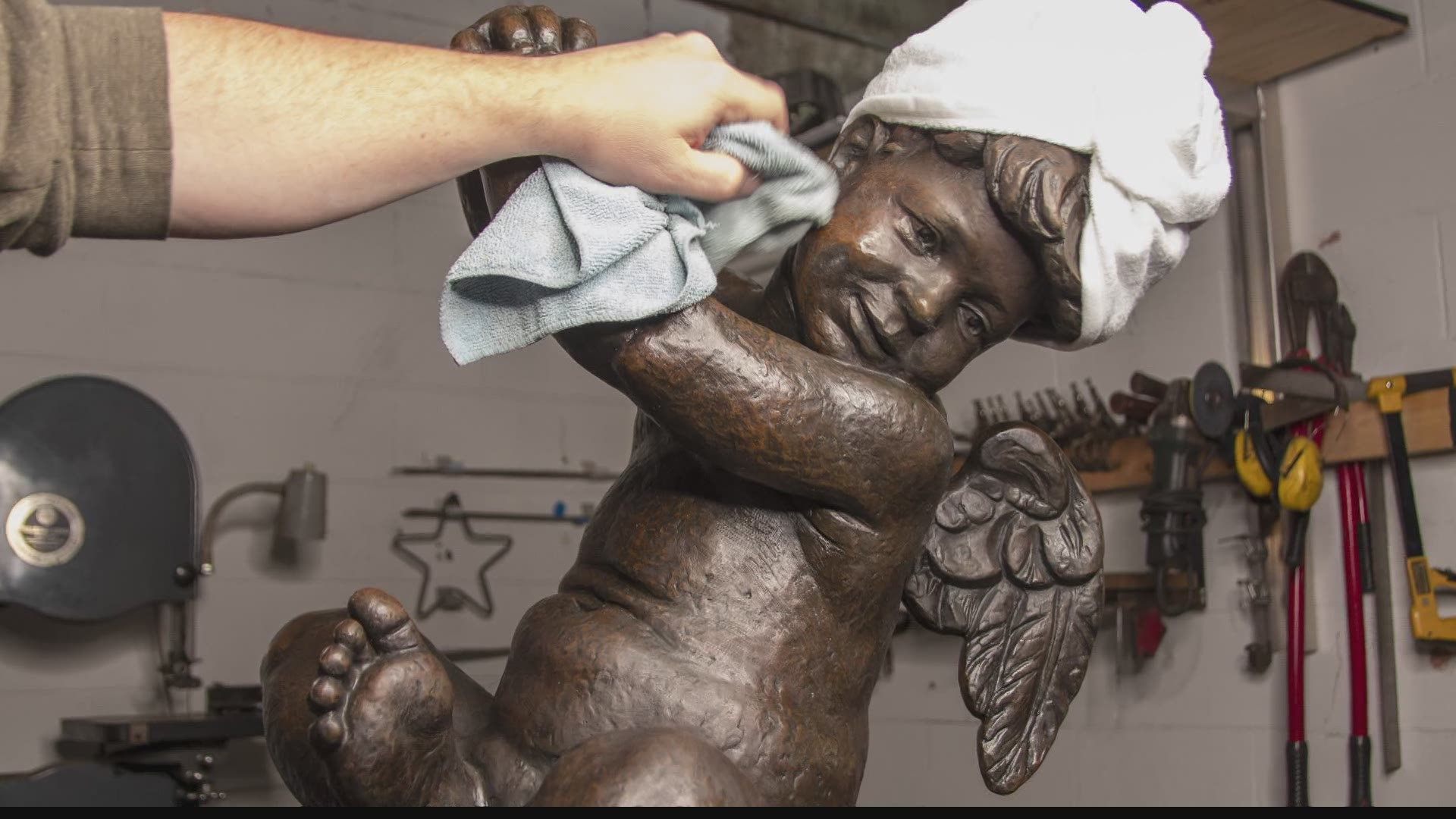 Good news: Despite the pandemic, the bronze cherub will still mysteriously appear on the Ayres Clock downtown Wednesday night before Thanksgiving.