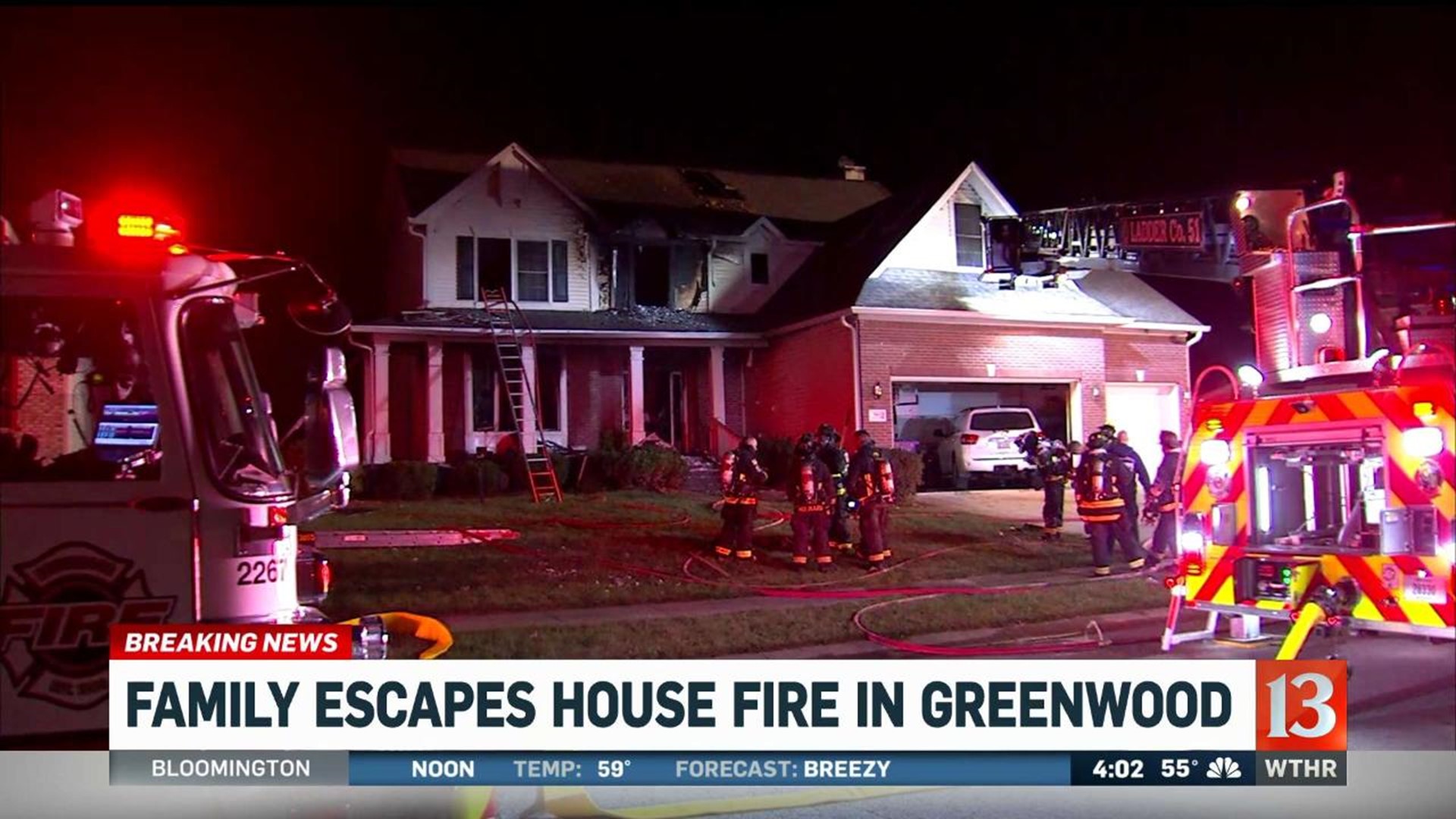 Greenwood fire under control after nearly an hour