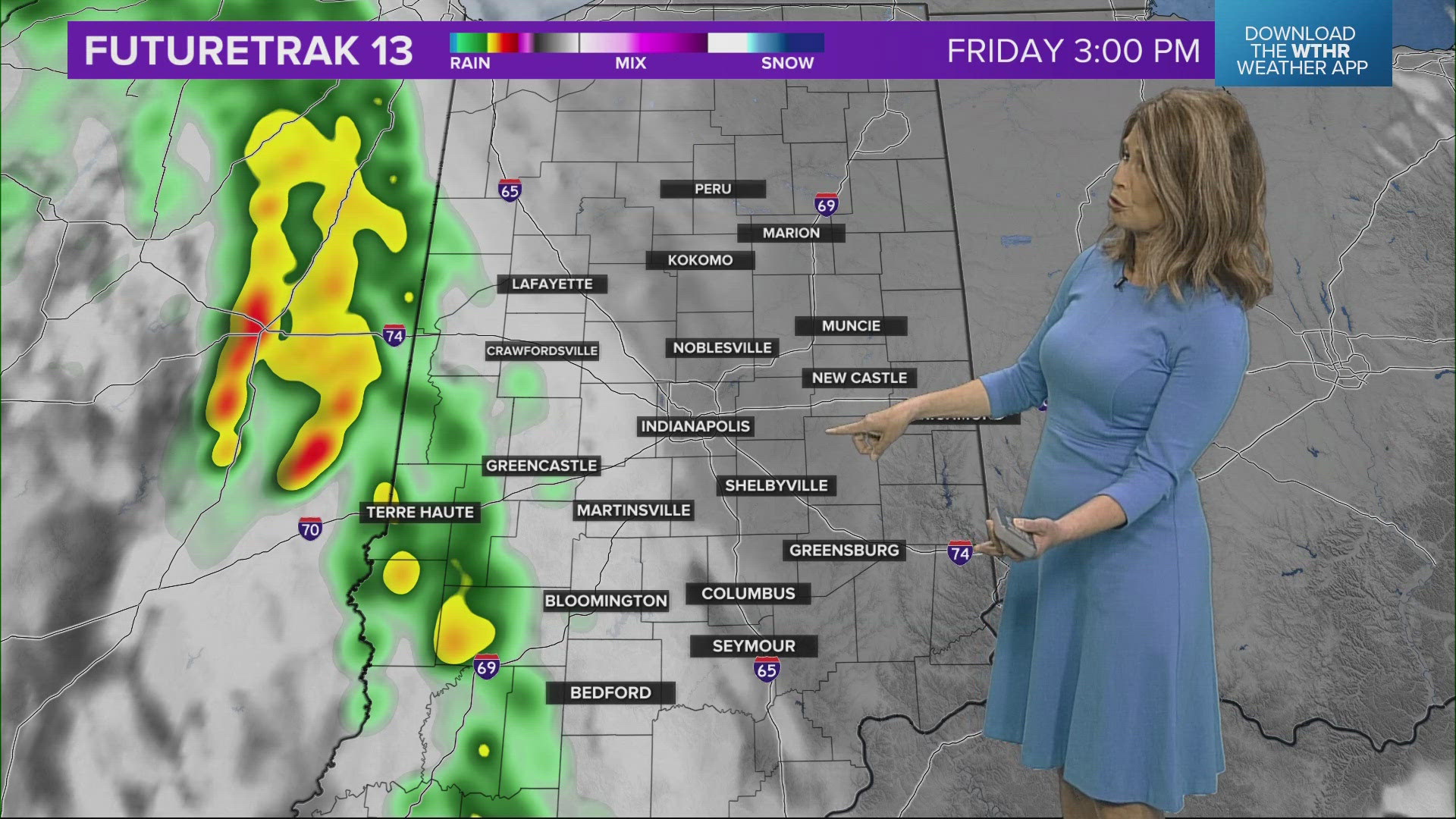 13News meteorologist Angela Buchman is tracking a storm front that could bring heavy rain to central Indiana on Friday.
