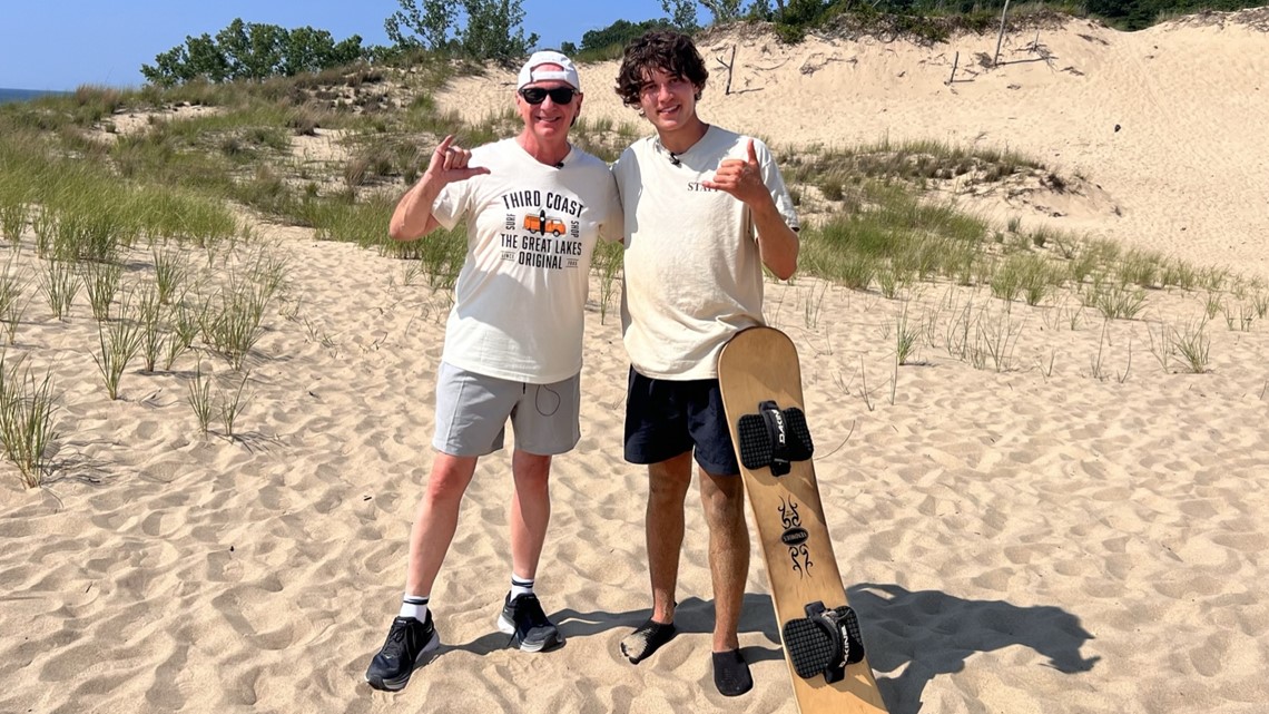 Sandboarding at Warren Dunes in southwest Michigan