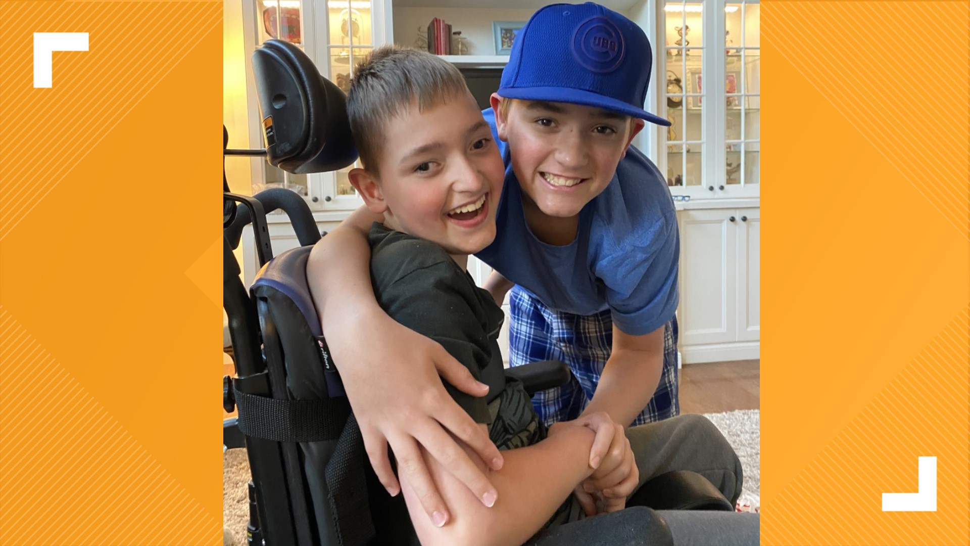 Cole, who lives with cerebral palsy, loves technology, so his brother, Gavin, helped him use Siri to determine "heads or tails" to make each selection.