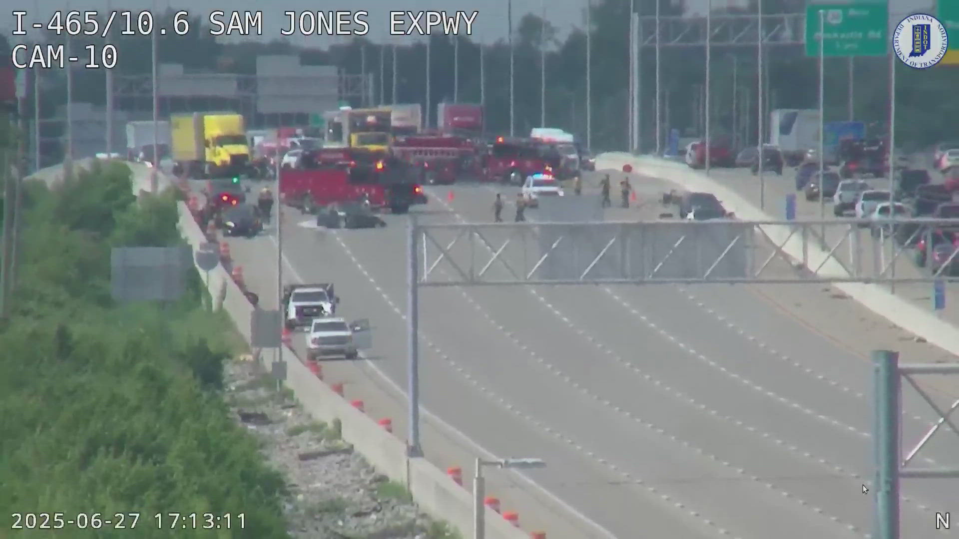 All lanes of southbound I-465 on Indy's west side closed due to crash ...