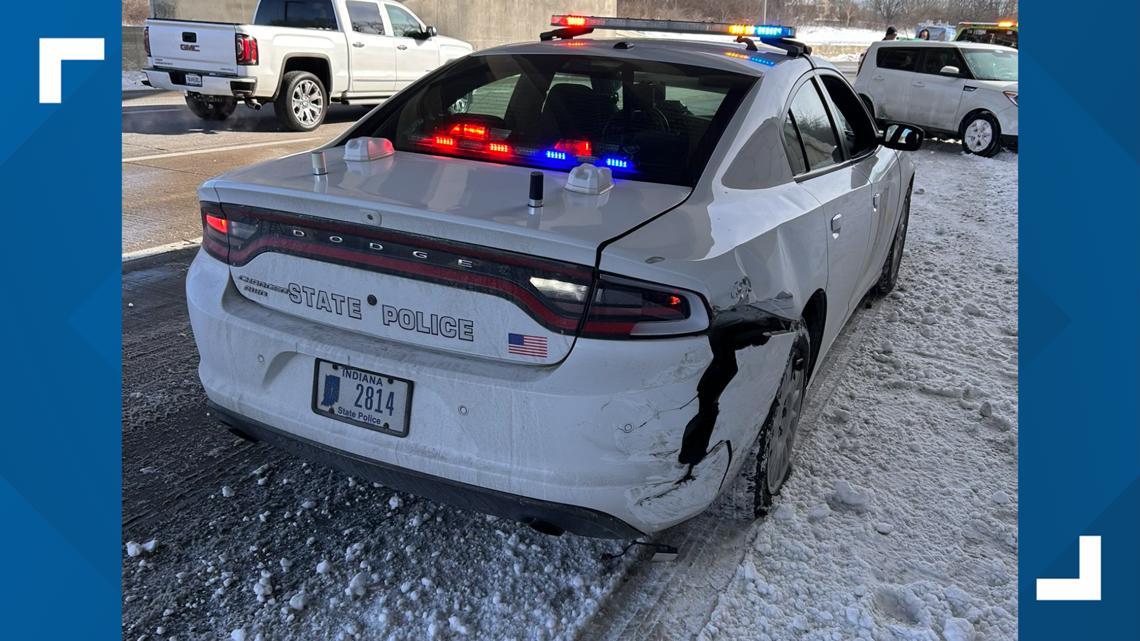 Indiana State Police trooper injured after being struck on I-65