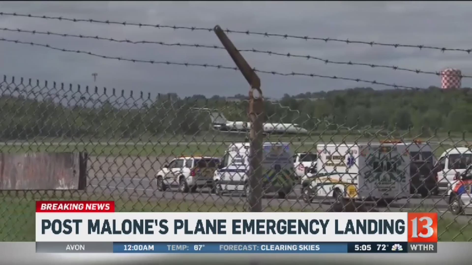 TMZ Jet carrying Post Malone, 15 others lands safely after two tires