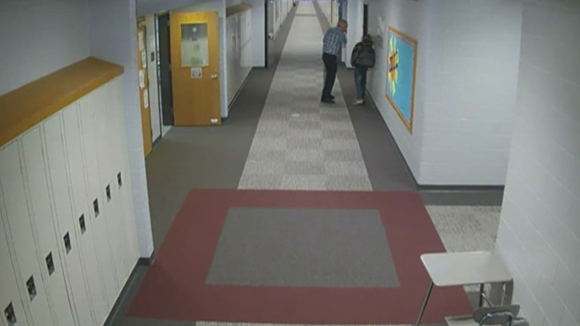 Security video shows Jimtown H.S. teacher Mike Hosinski slapping a student. (WARNING: This video may be upsetting to some viewers.)