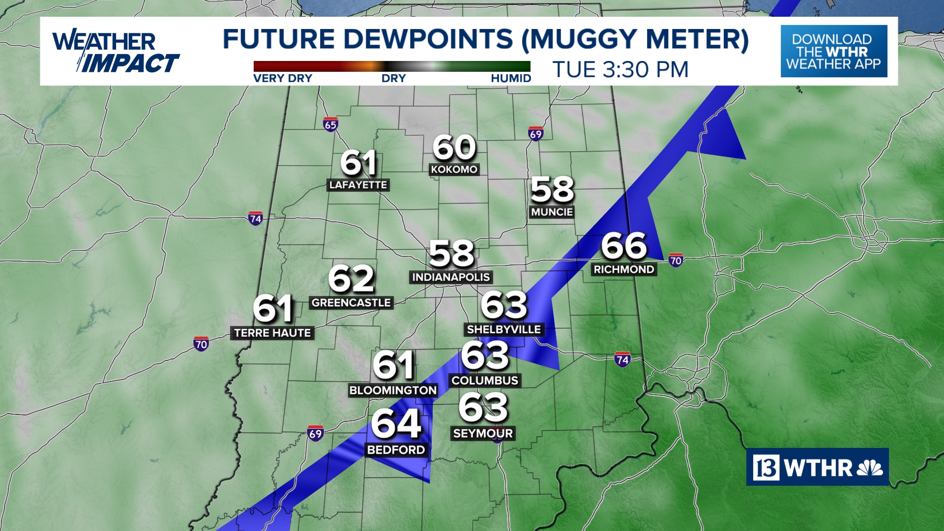 Weak summer front brings lower humidity to Indiana for 2-3 days | wthr.com