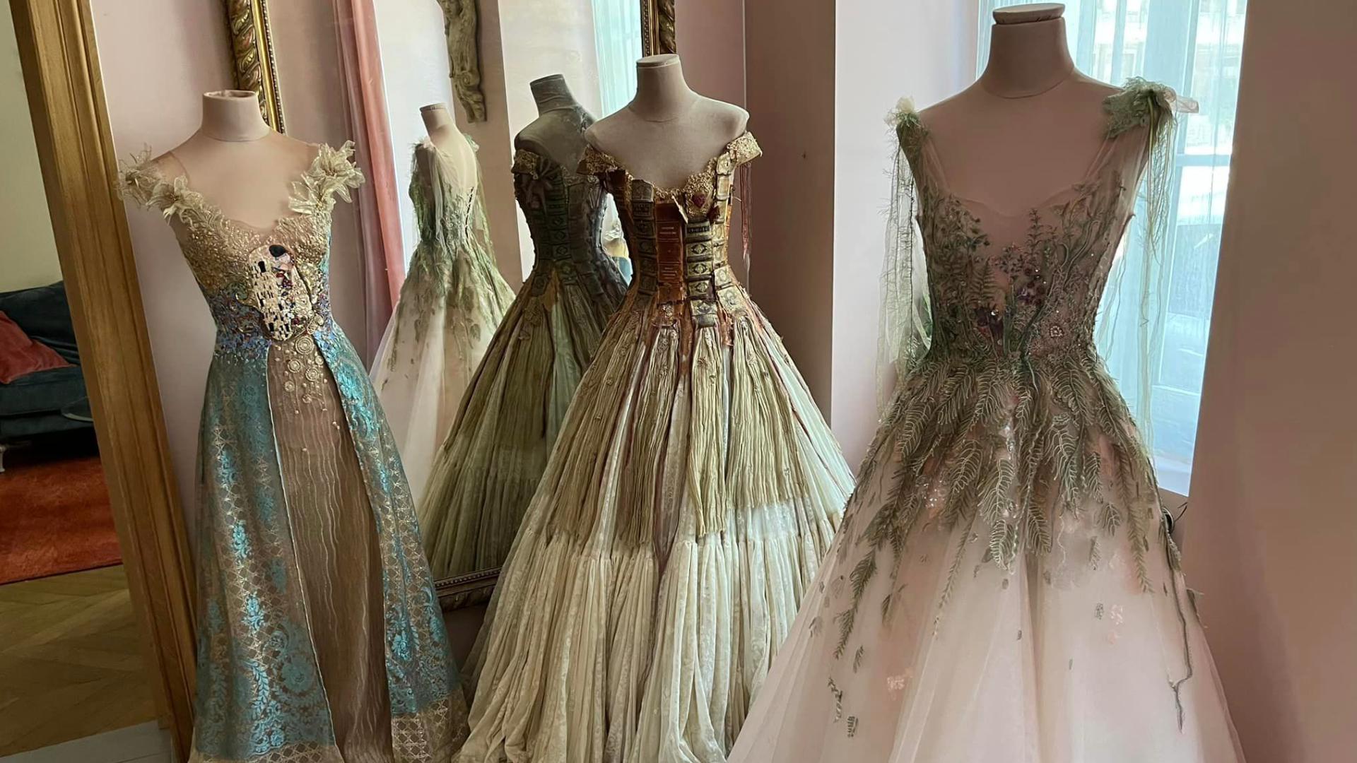 French fashion designer hand sews gowns inspired by paintings music and literature Journey to Paris