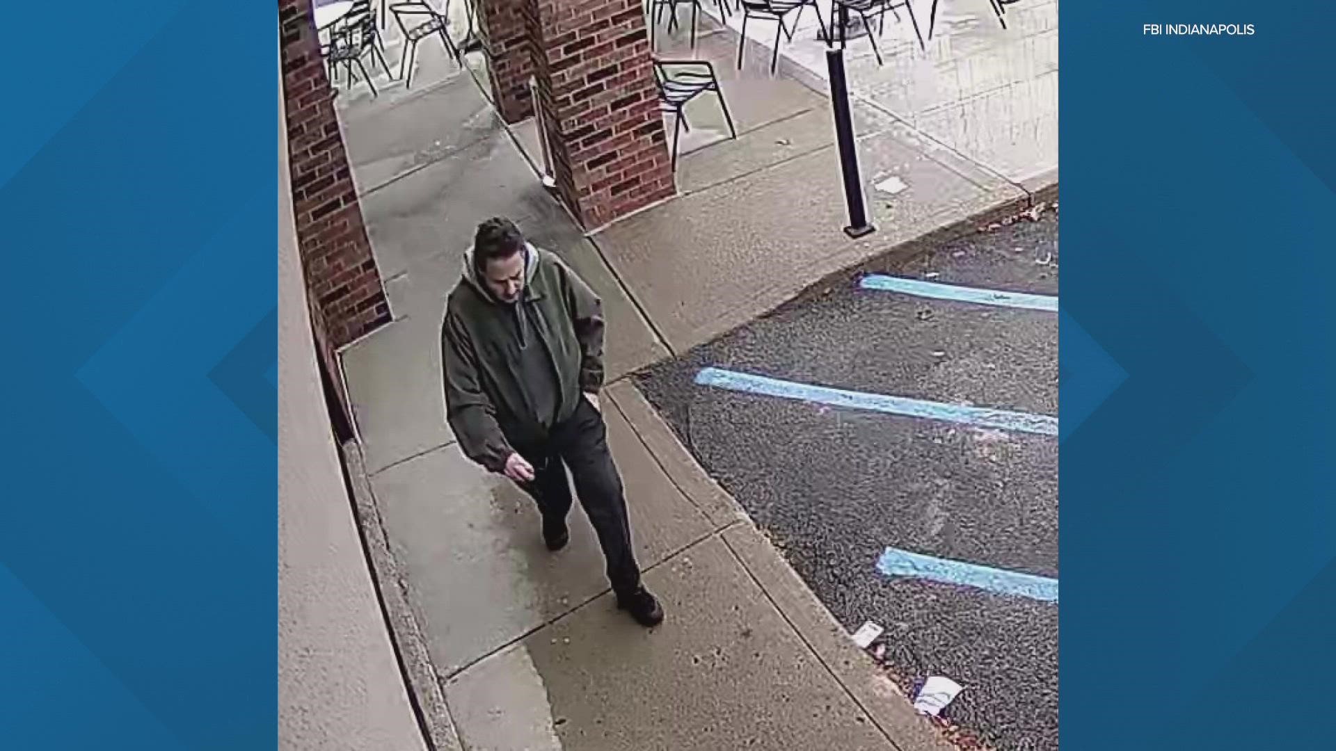 Security cameras captured images of the suspect in Indianapolis.