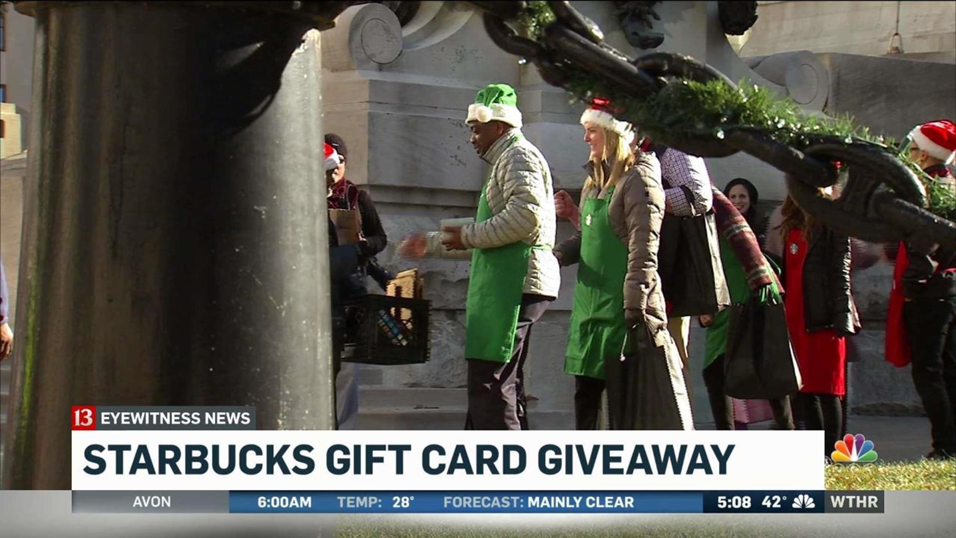 Line forms for Starbucks gift card giveaway