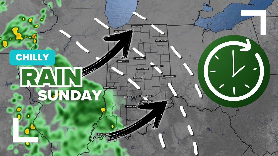Chilly rain showers turning Indiana wet Sunday | See how much rain to ...
