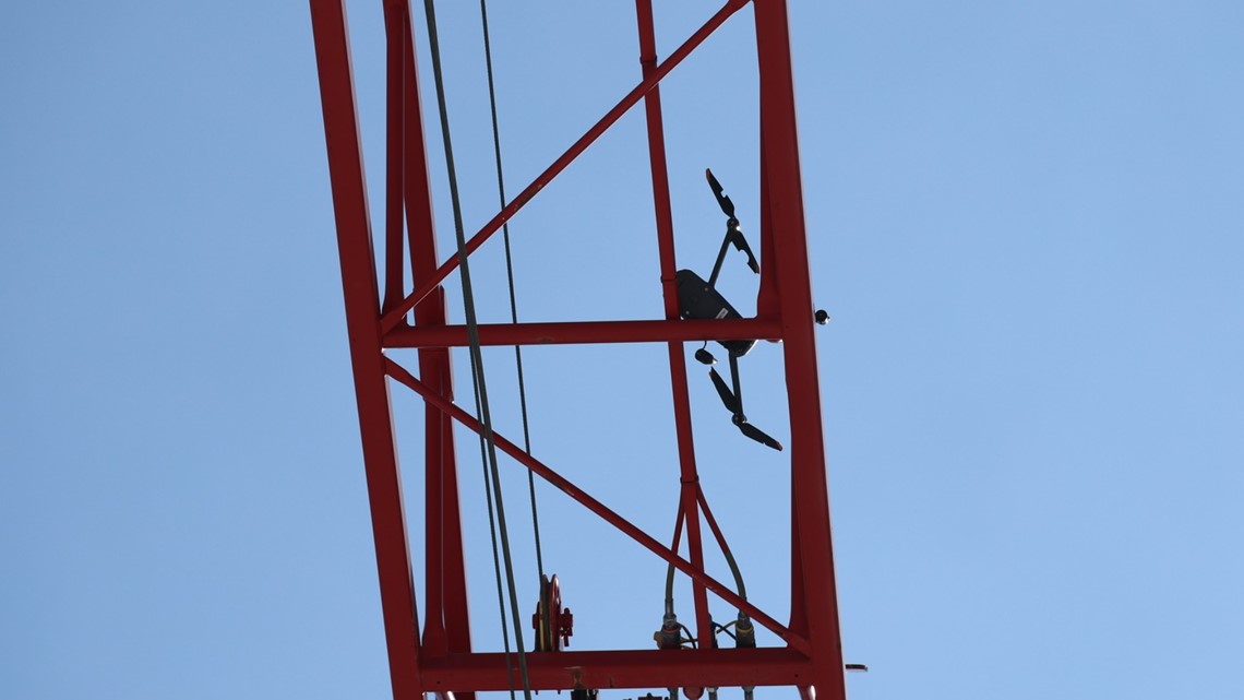 IFD practices high-angle rope rescue training to recover drone | wthr.com