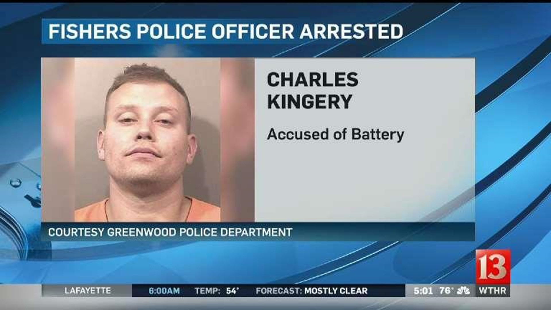 Fishers officer arrested in Greenwood on battery charge | wthr.com