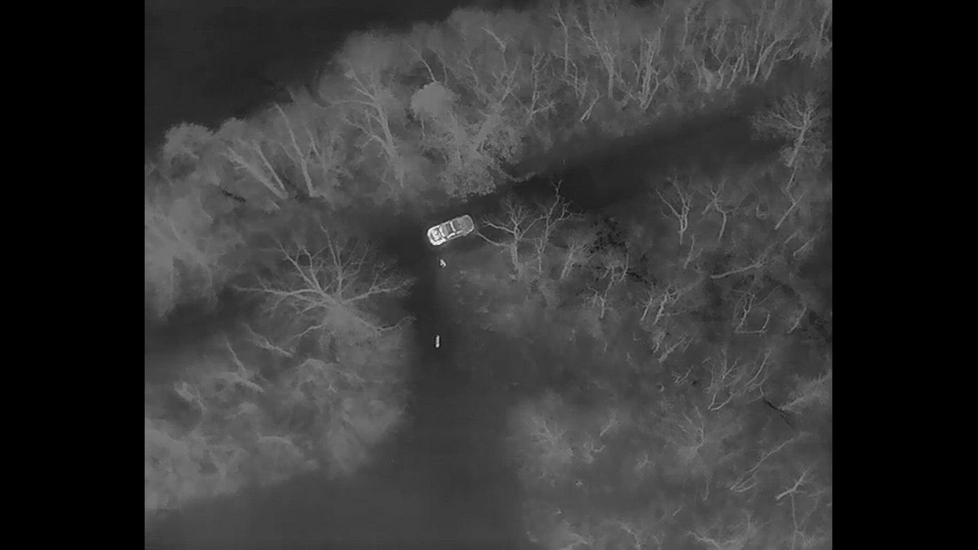 Indiana State Police assisted DNR law enforcement with finding a poached deer using a thermal drone.