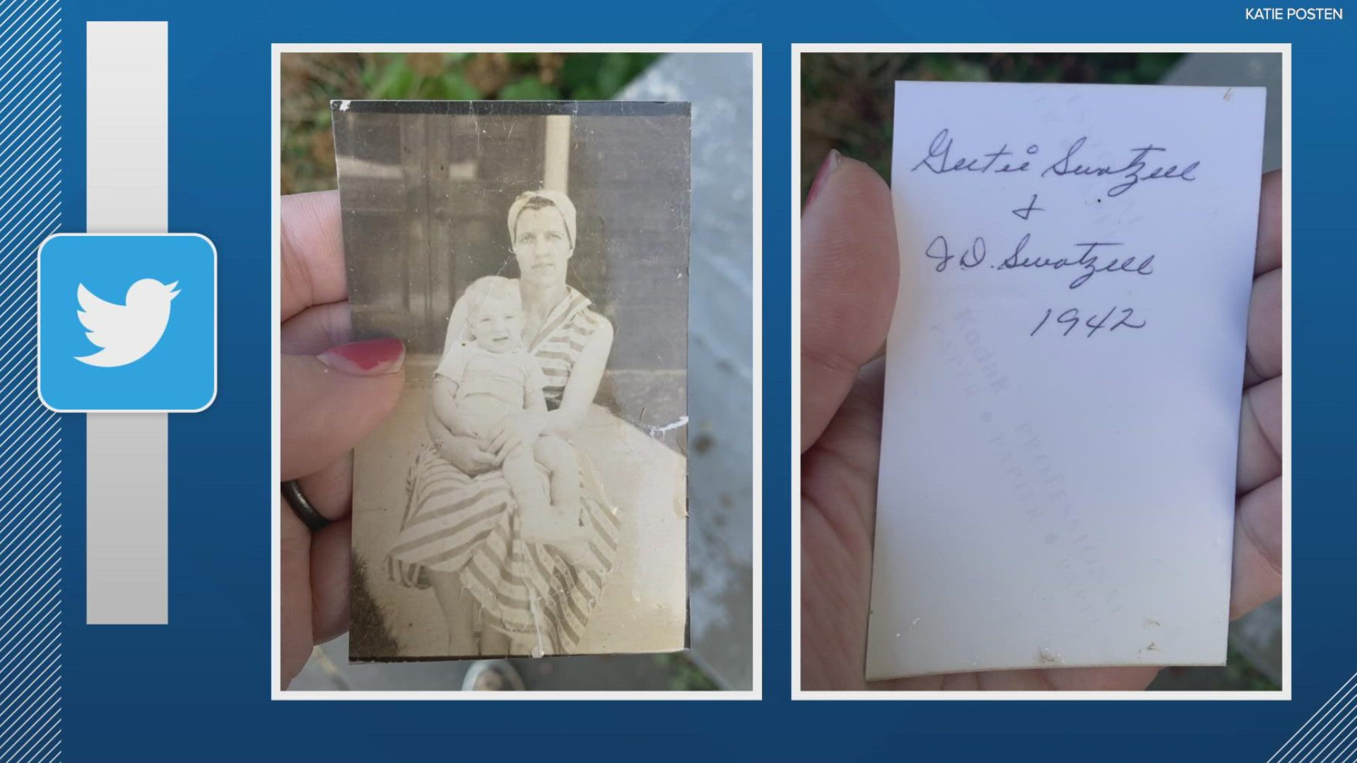 A New Albany woman found a picture stuck to her car window that was from Kentucky. She used social media to find the owners and plans to return it to them this week.
