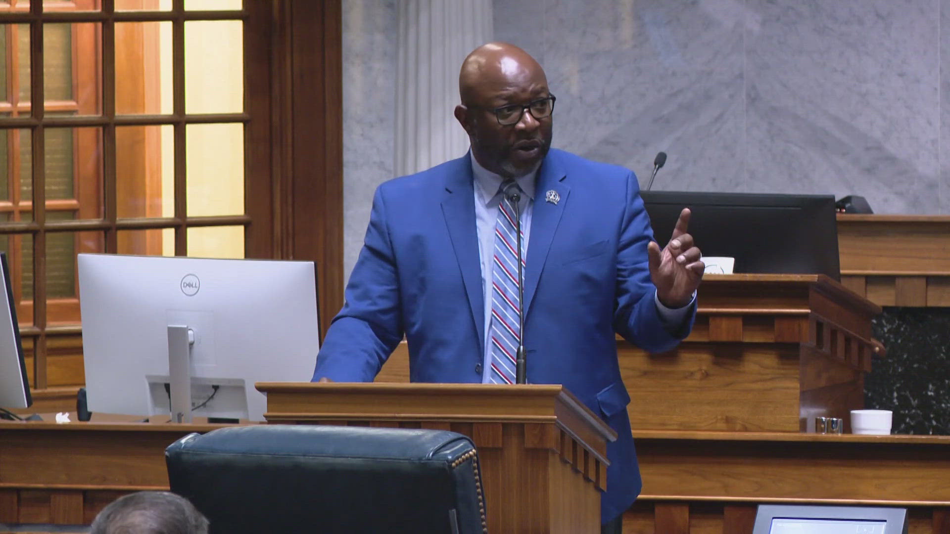 Sen. Greg Taylor was re-elected minority leader, but continued to face pushback on Organization Day at the Statehouse.