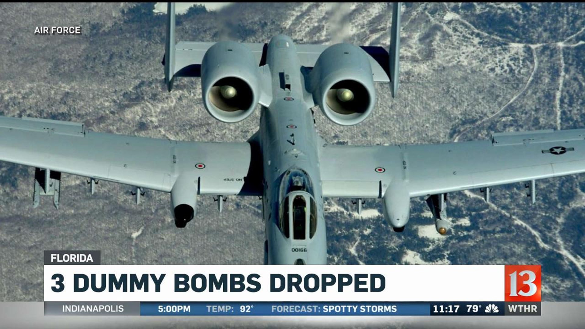 Air Force Jet Hits Bird Drops 3 Dummy Bombs Over Florida