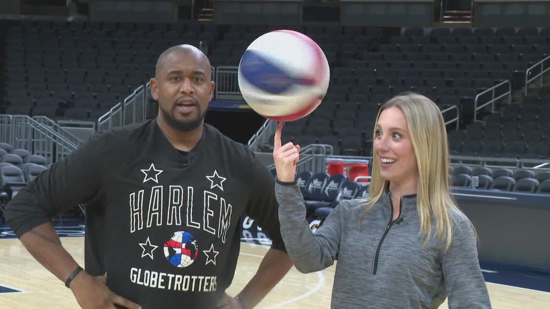 The Harlem Globetrotters will play in Indianapolis on Sunday, Jan. 15 at 12:30 p.m. and 5:30 p.m. ET.