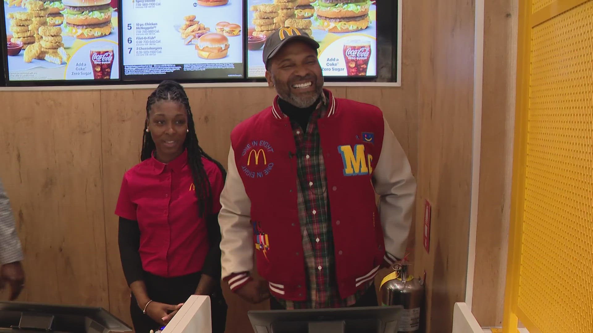 13News reporter Karen Campbell reports from a McDonald's where comedian and actor Mike Epps was honored at the store where he worked his first job.