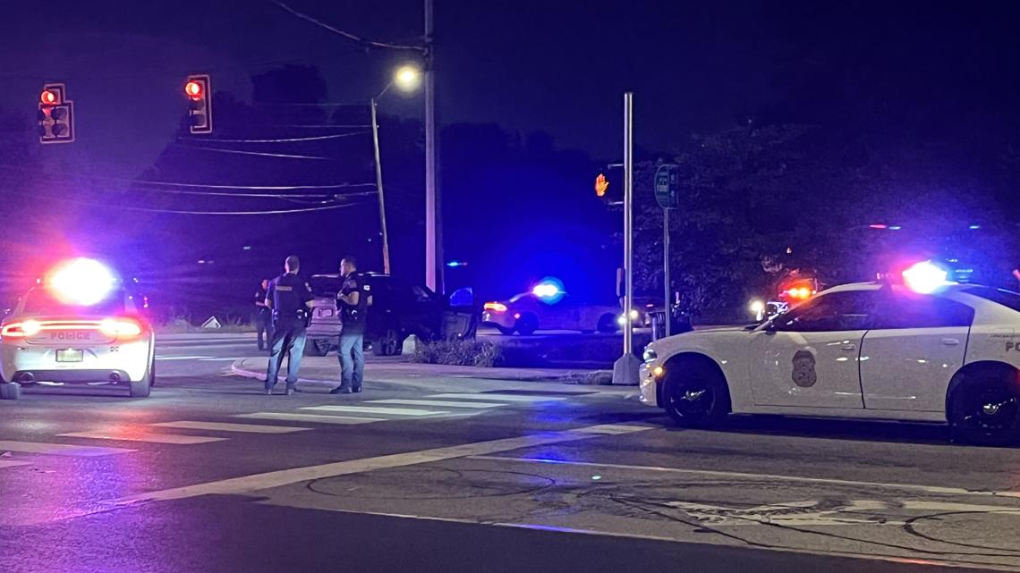 Man dead after crashing into utility police on Indy's northwest side