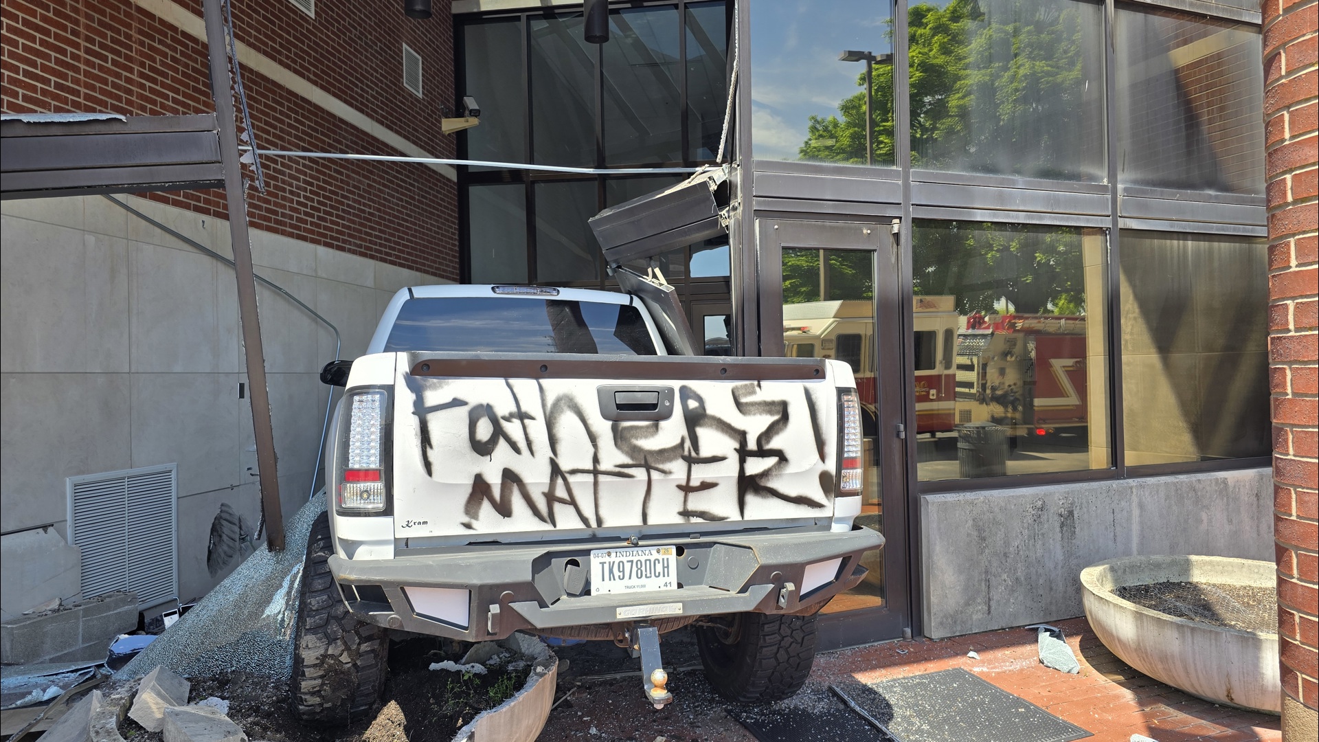 According to the JCSO, around 11:40 a.m. on May 11, a 39-year-old man reportedly crashed into the front entryway of the Juvenile Detention Center.