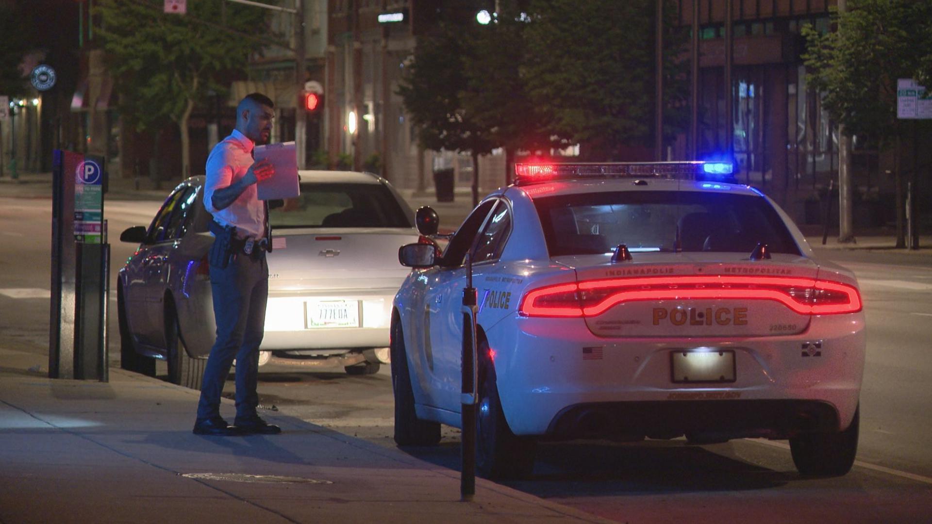 According to IMPD, officers responded to a report of shots fired in the area of East Market Street and North Delaware Street early Sunday morning.