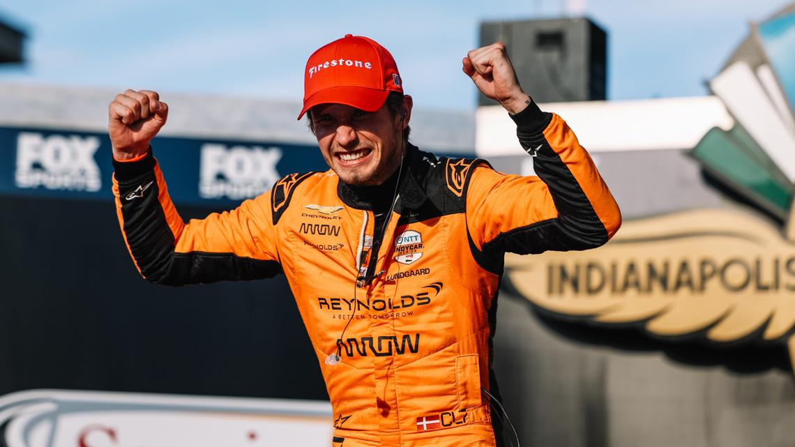 Christian Lundgaard's daring pass on David Malukas nets him 2nd IndyCar win in Sonsio Grand Prix