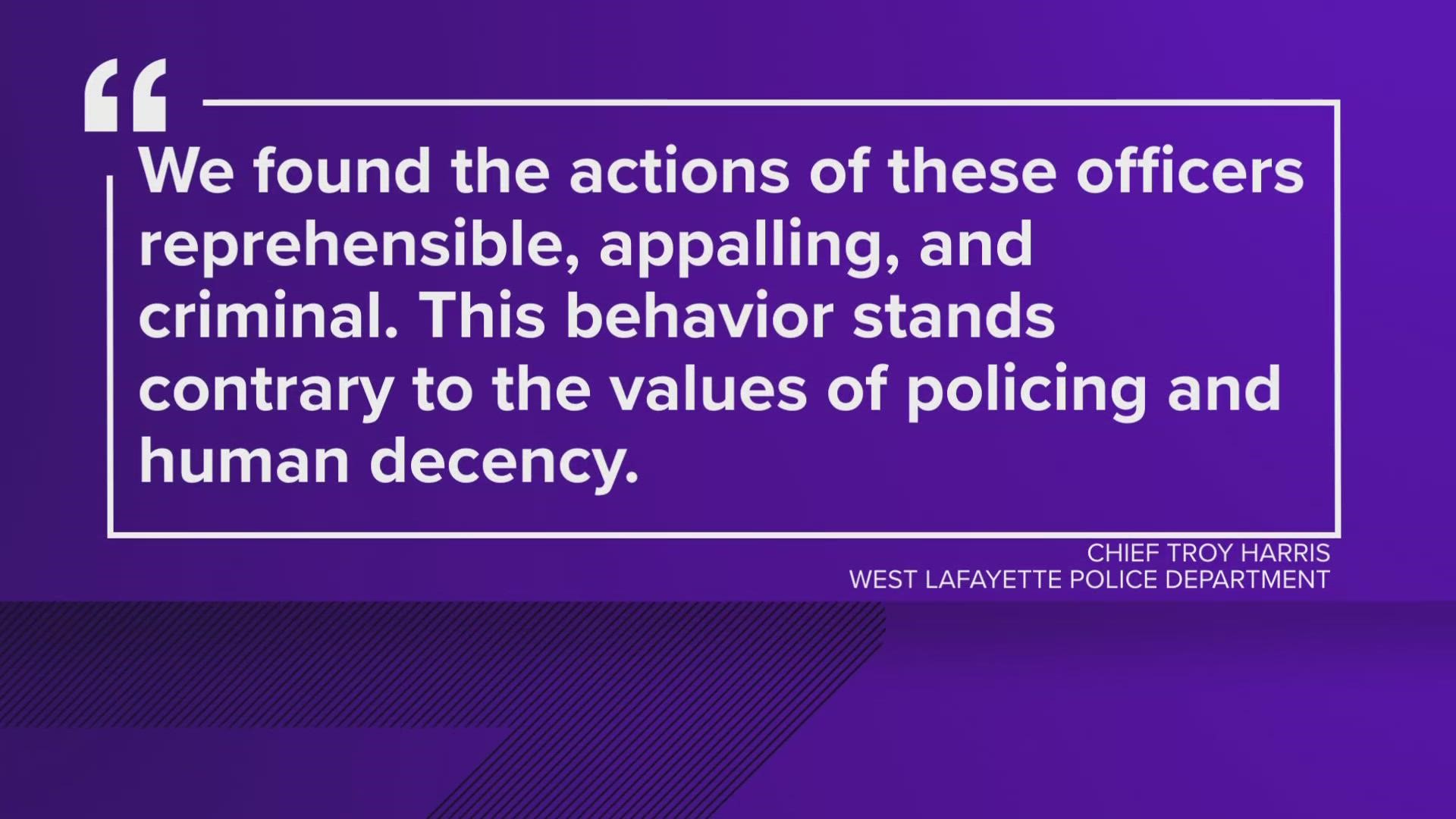 The West Lafayette Police Department released a statement saying the Memphis officers' "behavior stands contrary to the values of policing and human decency."