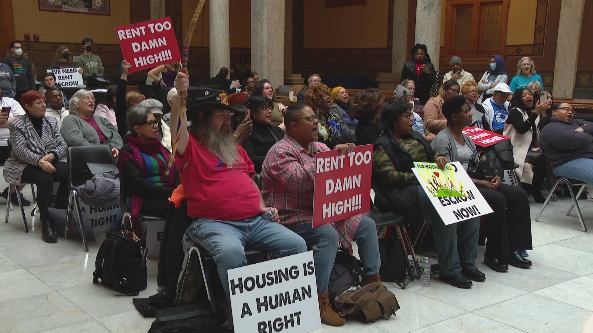 Renters and Tenant Advocacy Groups came to the Statehouse today to tell lawmakers they need to do something to help people have better living conditions.