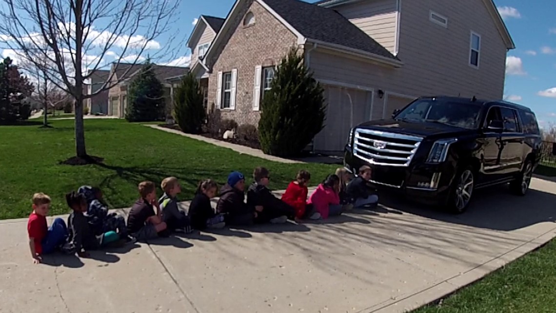 child blind spot in front of car