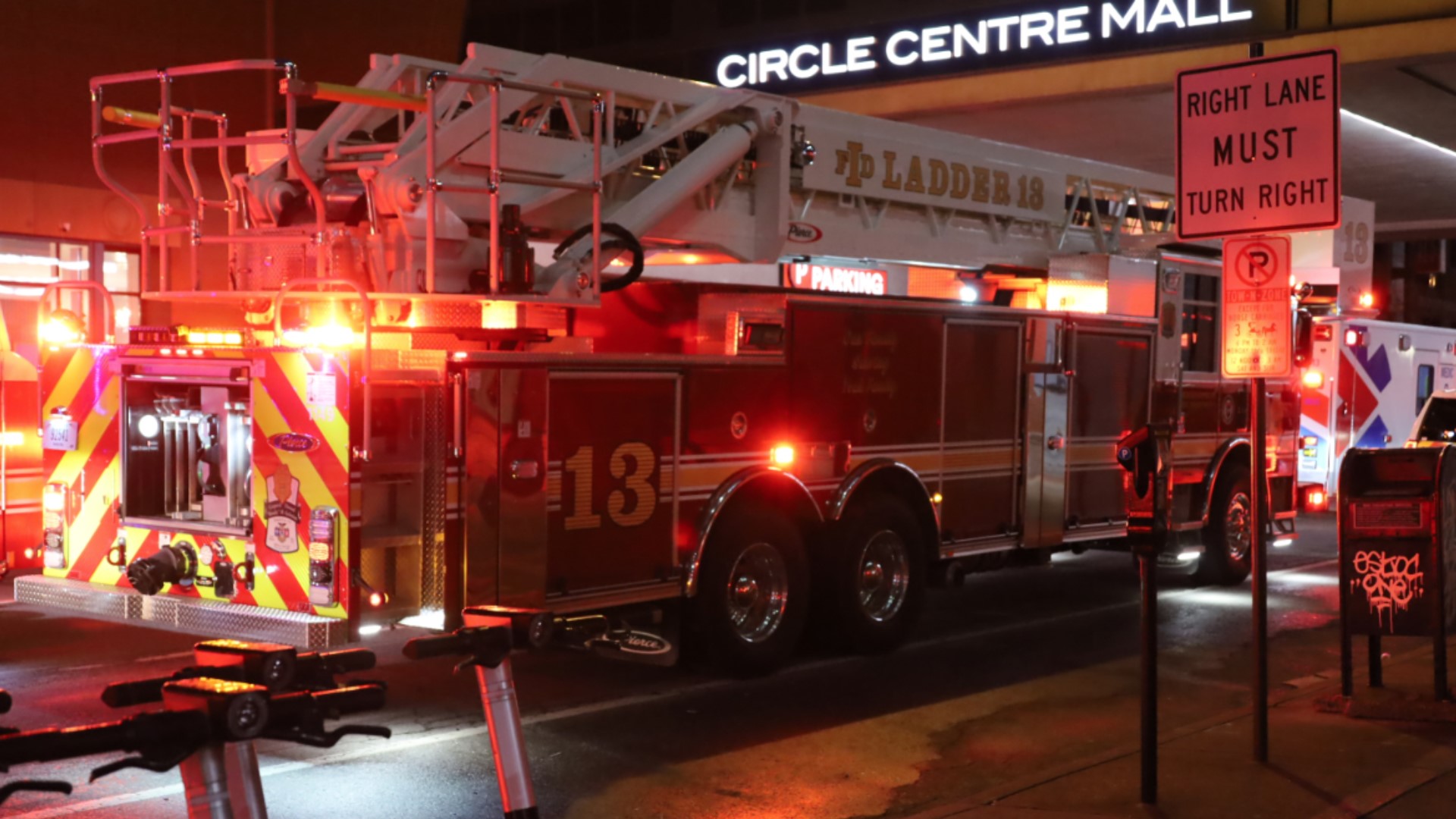 It happened early Friday evening when the car became stuck between floors at Circle Centre.