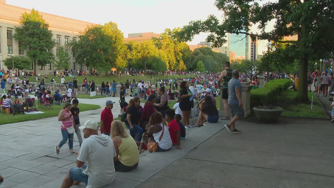 Preparing for Fourth Fest in downtown Indianapolis