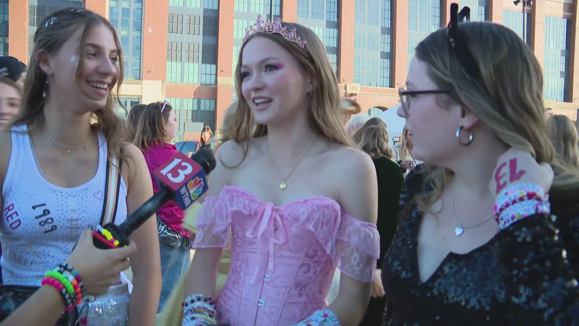 13News reporter Marina Silva reports from outside Lucas Oil Stadium ahead of night two of Taylor Swift's Eras Tour in Indianapolis.