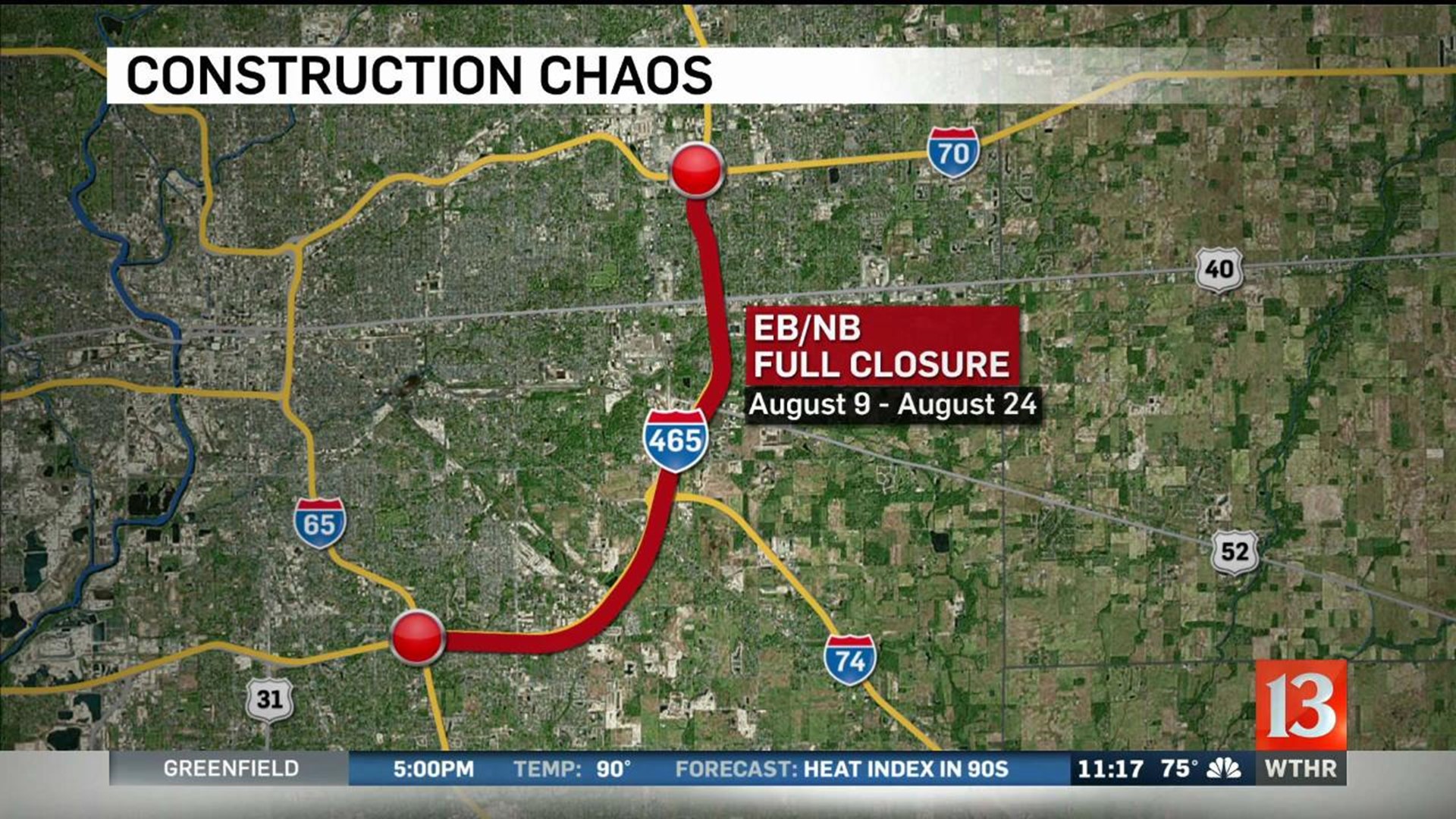 Major I465 closure gets underway on southeast side