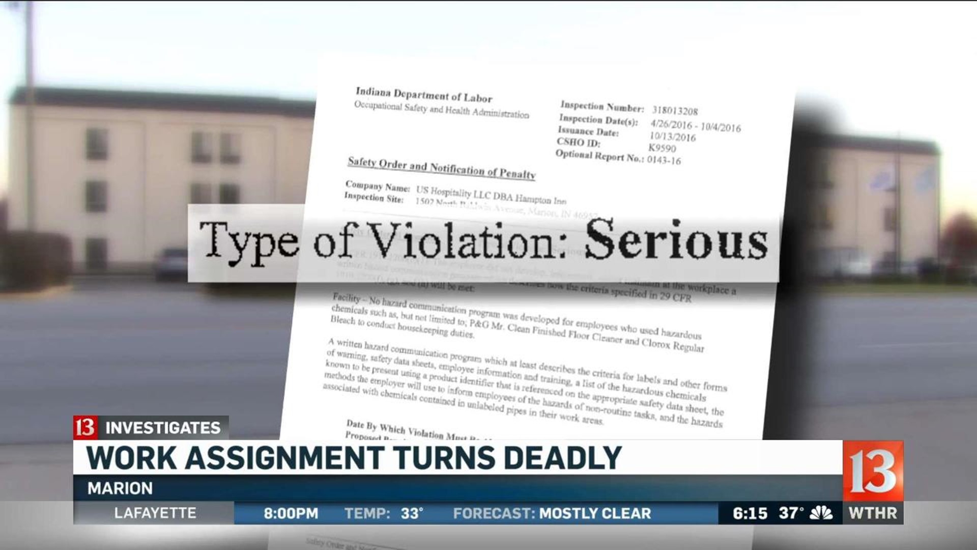 Work assignment turns deadly