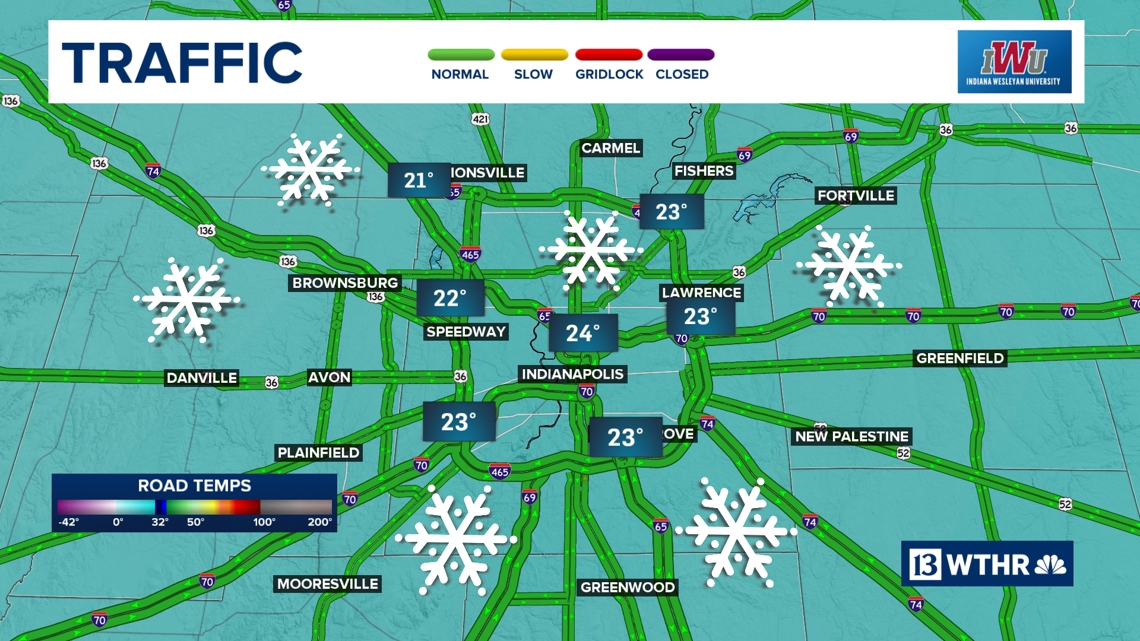 Slick start Monday morning across Indiana with flurries and refreezing | 13Weather Blog