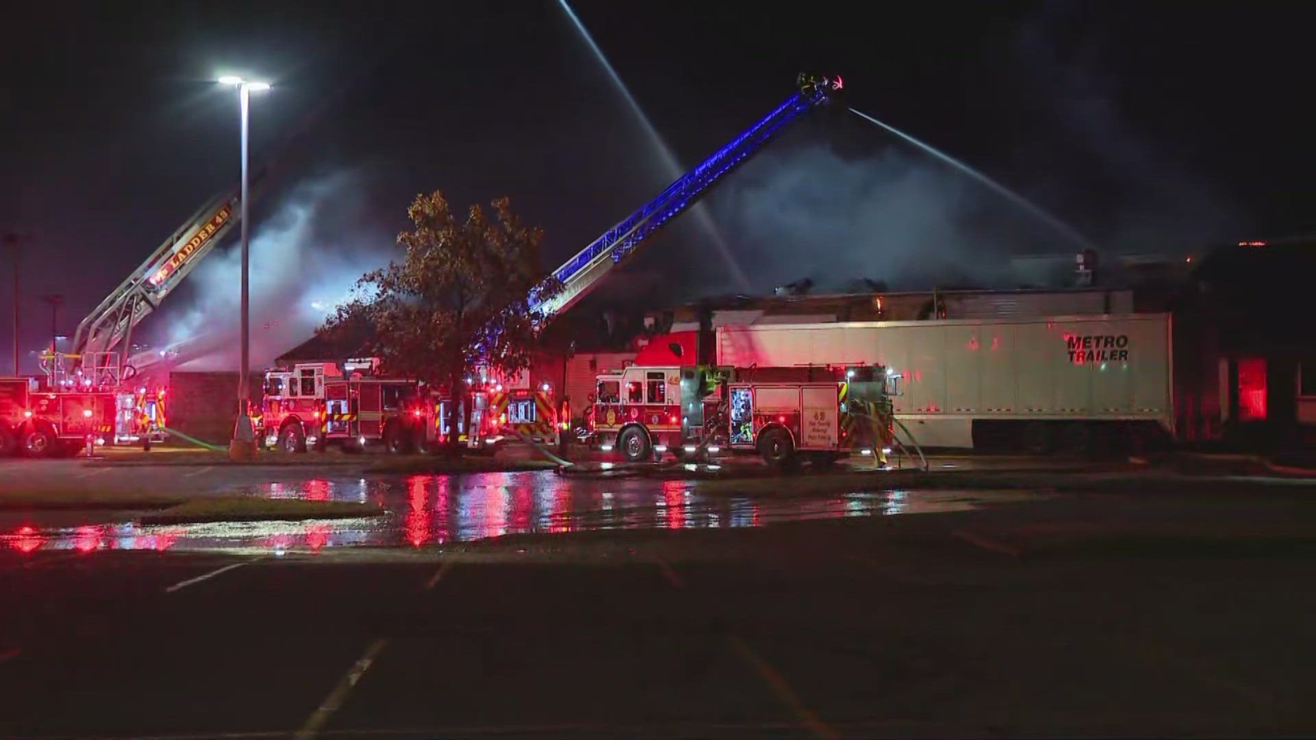 Indianapolis Fire Department crews began their fight with the far east Indy fire just after 4 a.m.