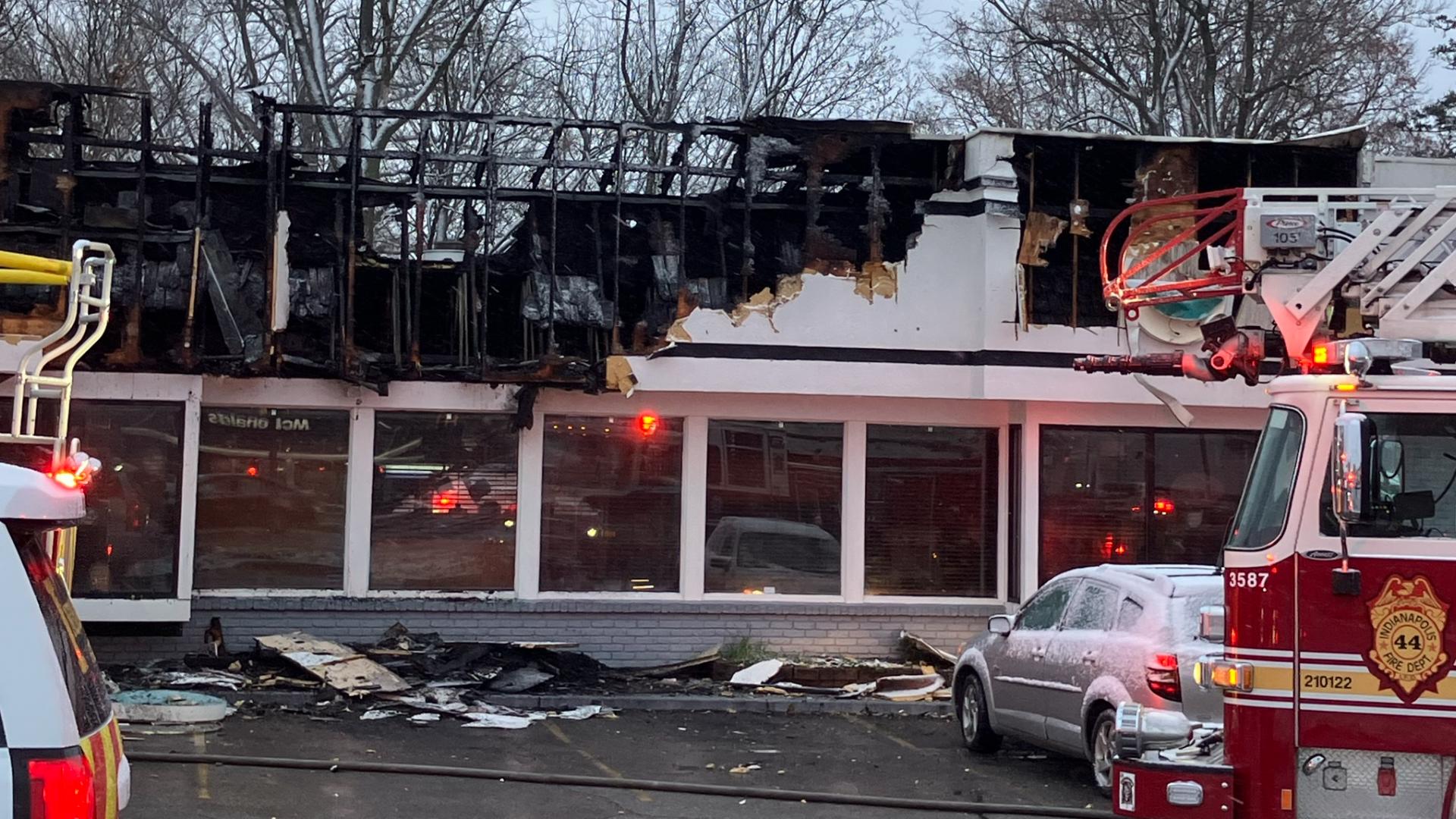 The fire was reported around 6:15 a.m. Thursday at the Four Seasons Diner, near Shadeland Avenue and East 21st Street.