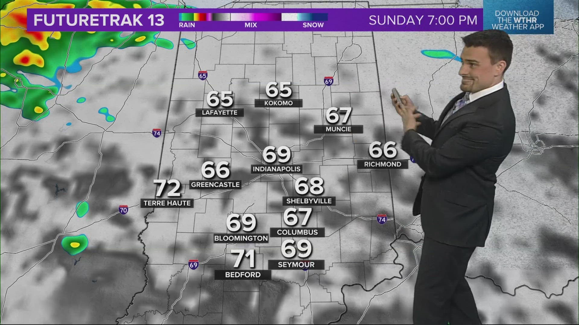 13News meteorologist Matt Standridge is tracking some storms set to hit central Indiana late Easter Sunday night.