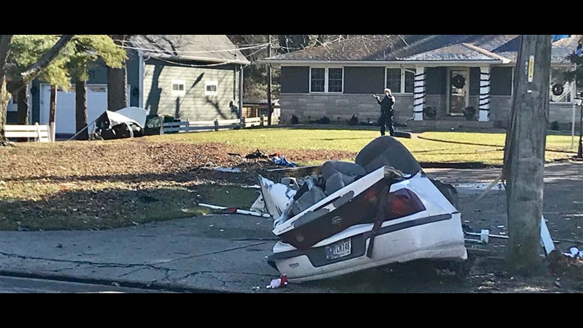 Car splits in half during chase in Speedway | wthr.com