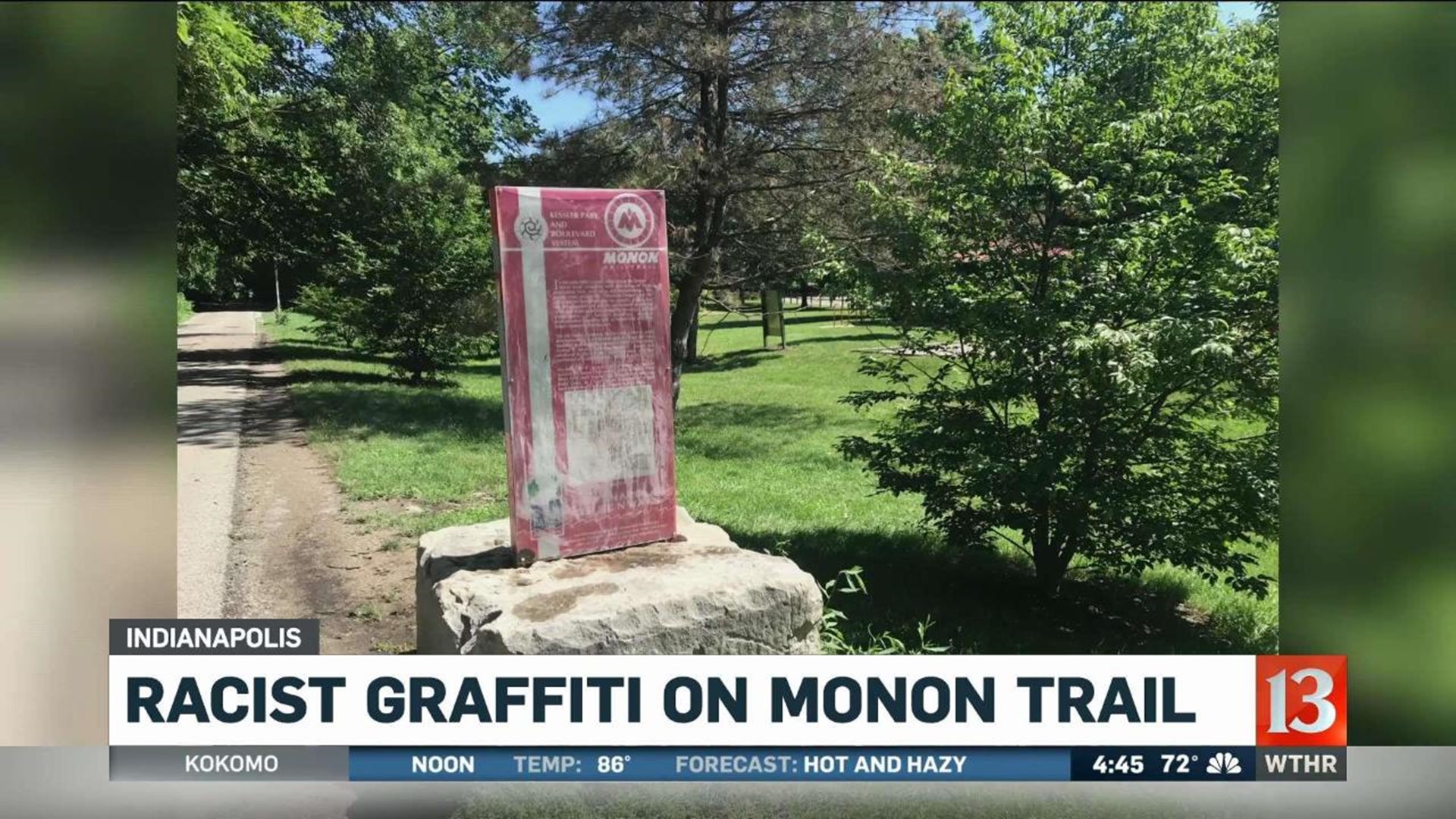 Racist Graffiti on Monon Trail