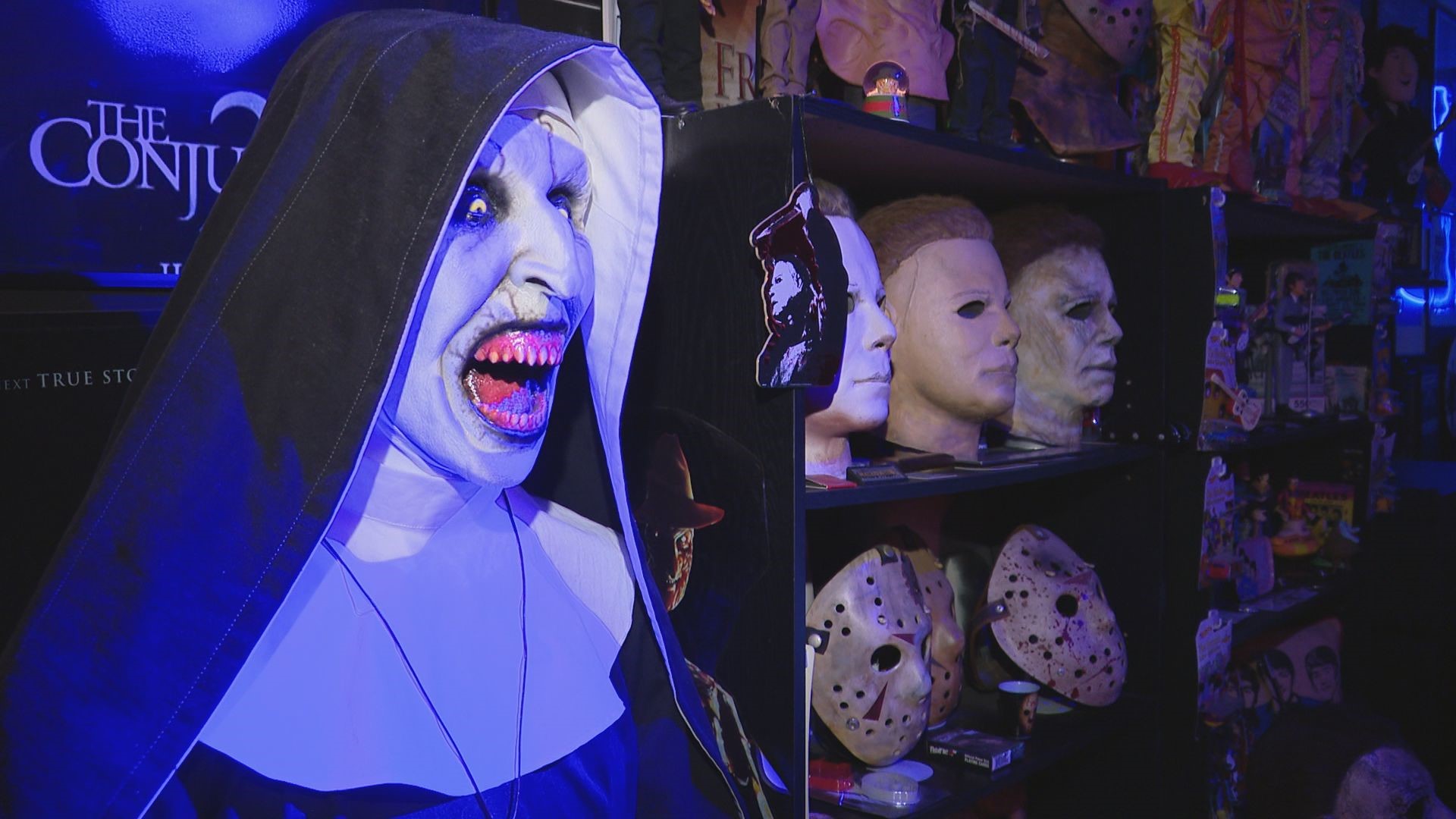 Twin brothers Jon and Shawn Nelson have compiled quite the collection of scary memorabilia in Chesterfield.