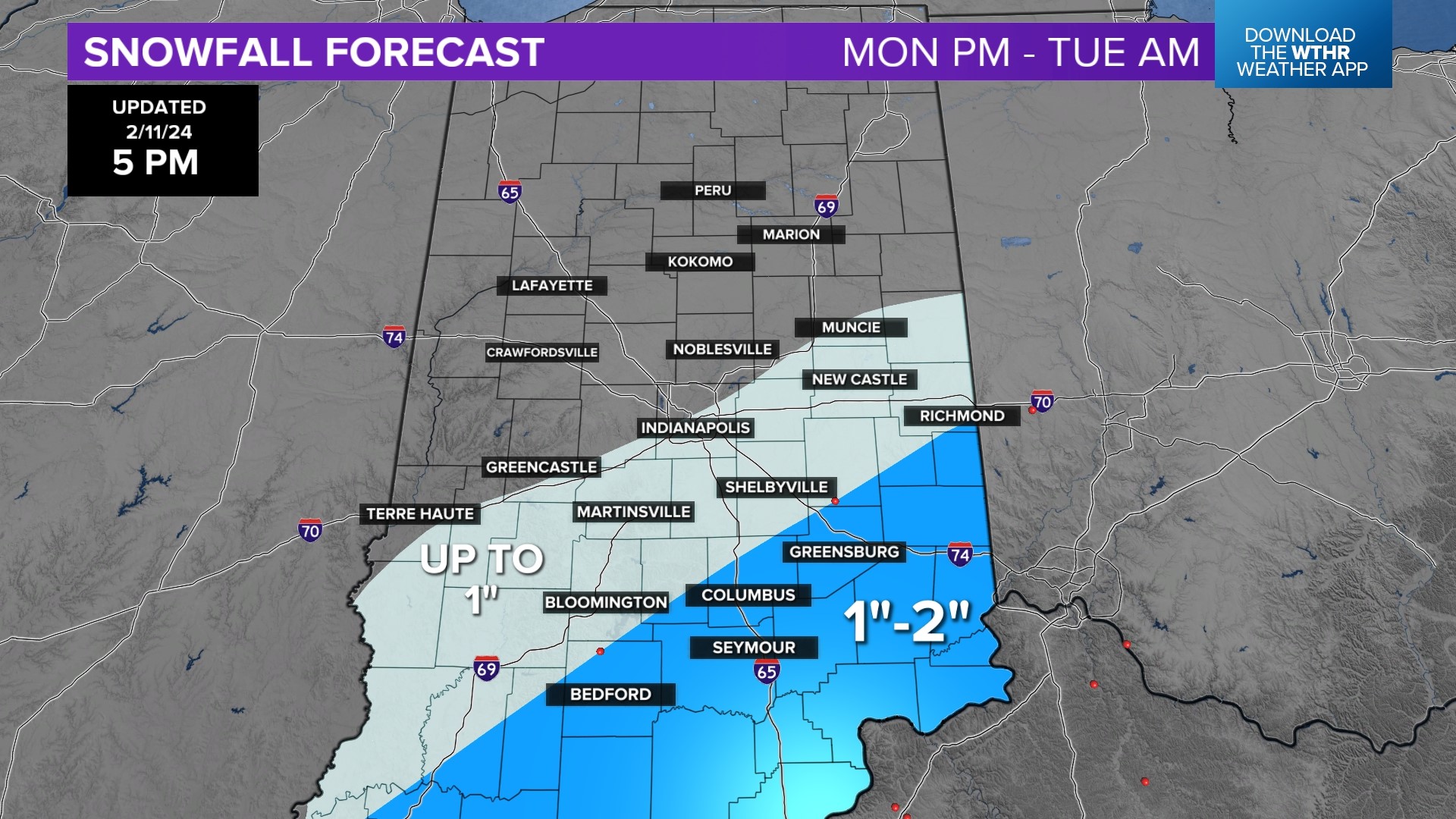 Winter storm to impact portions of central Indiana | Live Doppler 13 ...