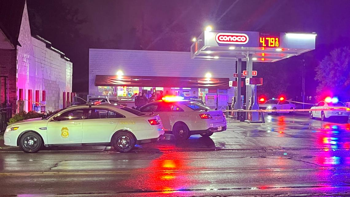 Police say two people started shooting at one another during a disturbance at a Conoco gas station at 10th Street and Emerson Avenue around 10:30 p.m. Tuesday.